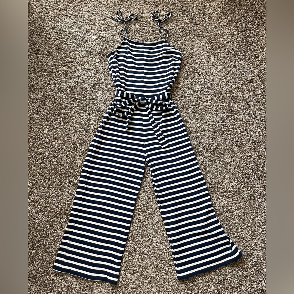 Navy Cropped ankle jumpsuit